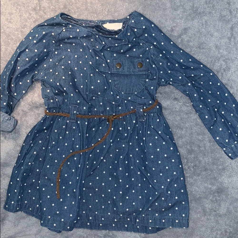 Denim poka dot dress